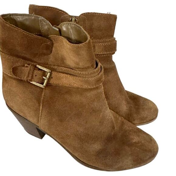 Sam Edelman Lynne Block Heel Brown Suede Bootie Western Sz 8.5 Bohemian Festival - Picture 1 of 6